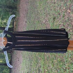 EUC Free People Black Beaded Light Flowy Top